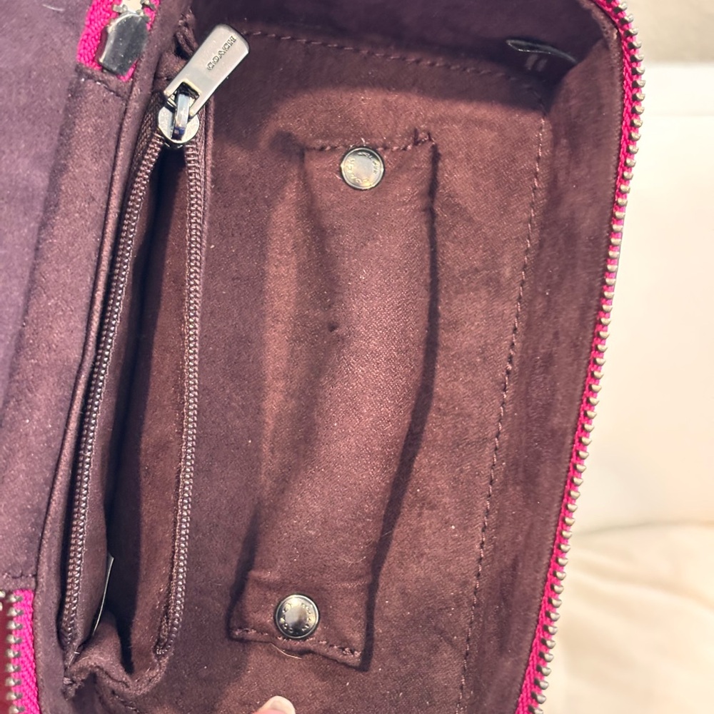 COACH Pink Metallic Leather Mini Vanity Case - Picture 12 of 14